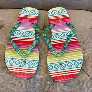 NWT Vera Bradley Flip Flops in Serape Paradise Sandals Sz Large (9-10)